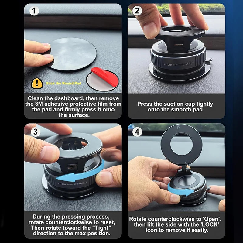 Suporte Veicular a Vácuo para Celular SnapLock 360™