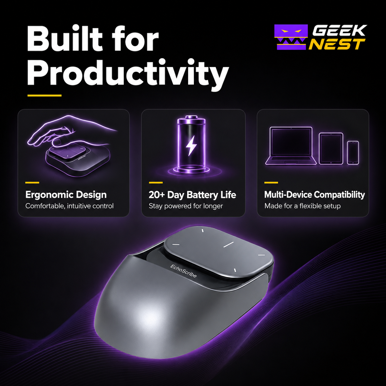 EchoScribe AI Air Mouse — Present, Click and Record Hands-Free