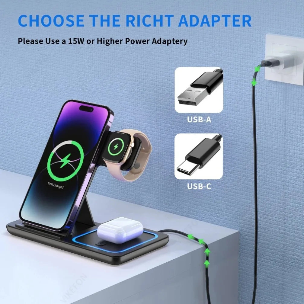 3-in-1 Kabellose Ladestation